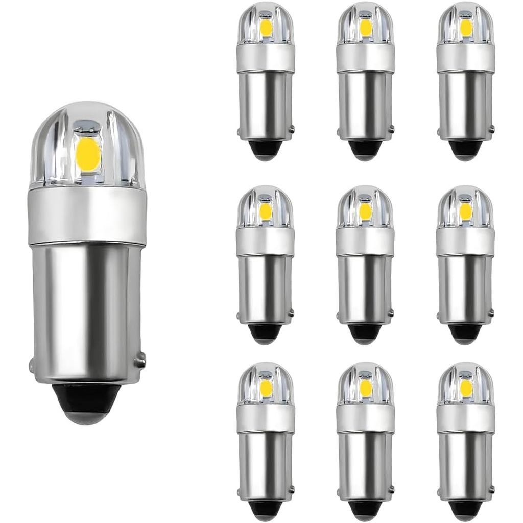 DXNQ 10PCS BA9S BA9 1895 1891 53 57 47830 หลอดไฟ LED, Super Bright 2SMD 3030Chips BA9S หลอดไฟ LED ถุ