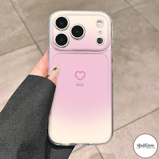 เคสใส ลายไล่สี+หัวใจ สไตล์หวานหวานกันกระแทก สำหรับ IPhone 13 17 15 8 7 16 Plus Air 14 11 16 15 12 Pro Max XR X XS