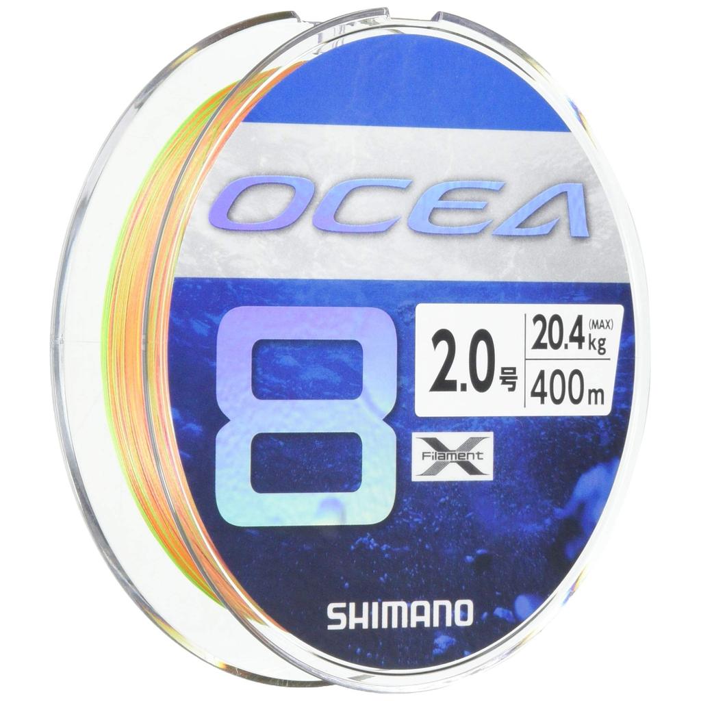 Shimano Ocia 8 Fishing Line 400m, 2.0 Diameter, 5 Colors, LD-A81S, Line No. 2
