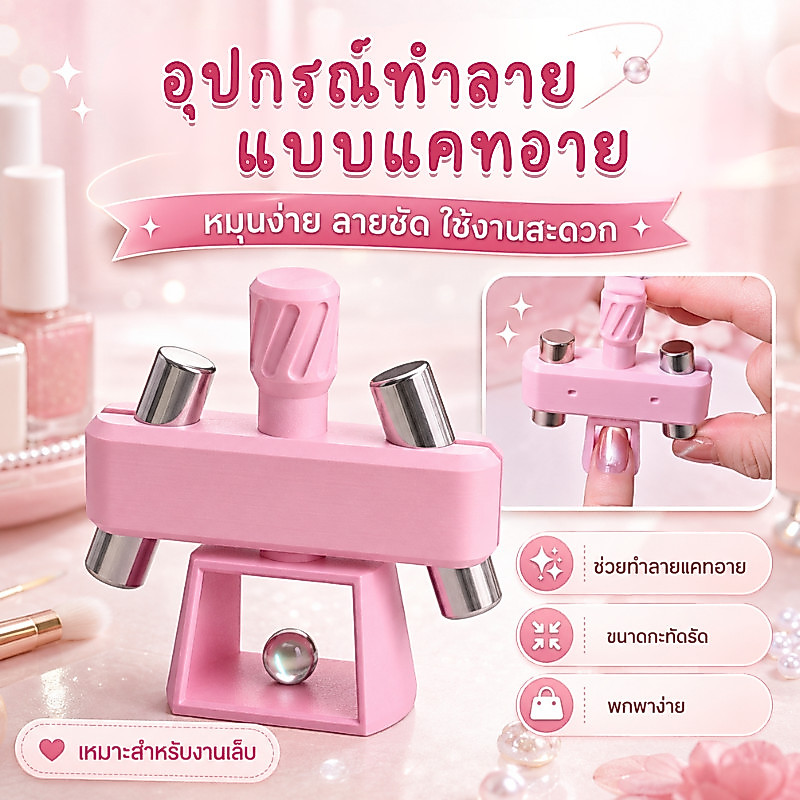 แม่เหล็กทำเล็บเจล แม่เหล็กดึงสีเจลลูกแก้ว อุปกรณ์เสริมทำเล็บ สำหรับลายแคทอาย Cat Eye