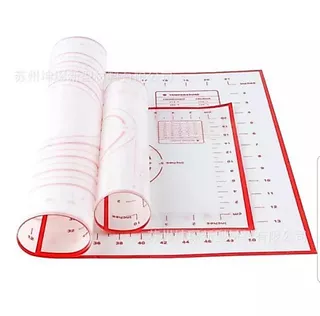 แผ่นรองนวดแป้ง ซิลิโคน เกรดอาหาร ขนาด 40x60 ซม. มีสเกล แบบหนา มีให้เลือก 2สี