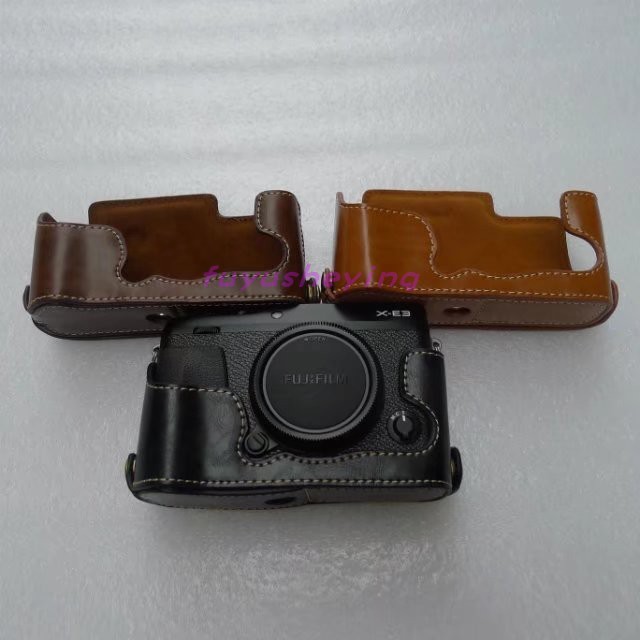 Fuji Micro Single XE1 XE2 XE3 Base Half Case เคสหนังเฉพาะเคสป้องกันครึ่งเคสกระเป๋ากล้อง