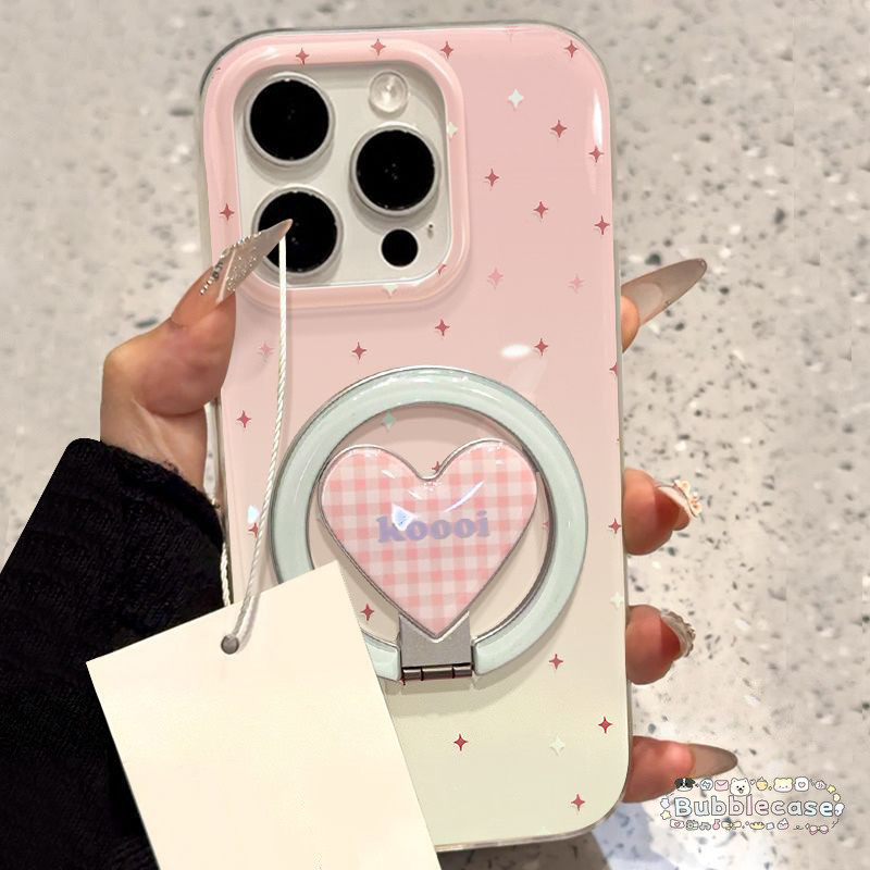 เคสขาตั้งแม่เหล็กสีชมพูขาวไล่เฉด สำหรับ OPPO Reno 12 6 14 13 11 12F 8T 14pro 15pro 4F 11F 7Z 10 14F 11PRO Z 13pro 15F