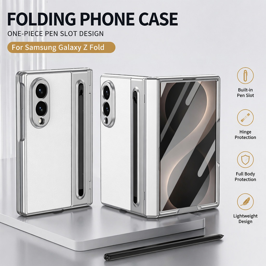 SAMSUNG ส่งสไตลัสพร้อมปลอกหนังฟิล์มสําหรับSamsung Z FOLD 8 Ultra fold7/6 fold5/4/3 เคสโทรศัพท์พร้อมStylus Shellเมมเบรนบานพับหน้าจอพับแพ็คเกจเต็มป้องกันการล่มสลาย