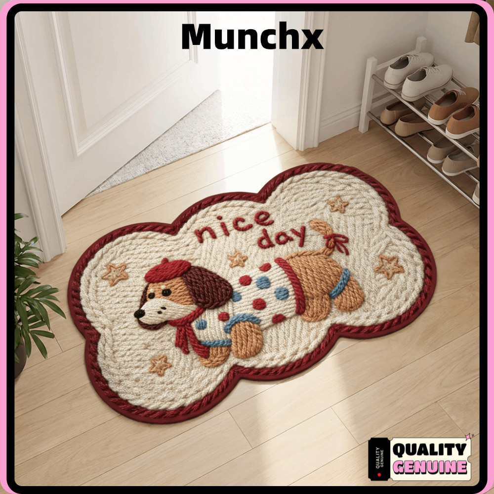 MUNCHX พรมเช็ดเท้าดูดซับน้ํา 40*60 ซม. พรมเช็ดเท้ากันลื่นล้างทําความสะอาดได้กันลื่น Backing Pony เสื่อประตูตกแต่งบ้าน