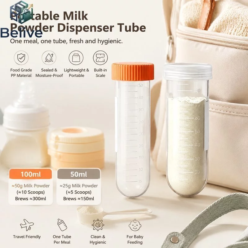 กระปุกแบ่งนมผง 100ML.50ML.กล่องใส่นมผงมีฝาปิด พกพาสะดวก