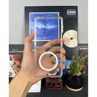 สําหรับ Samsung Galaxy Z Flip 8 Magnetic Case LeReach TOC Flip8 โปร่งใสกรณี Anti-Fall Ultra-Thin กันกระแทก