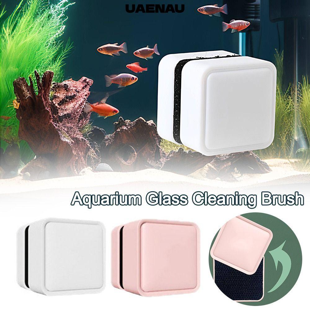 UAENAU Aquarium Cleaner, Square Mini Aquarium Glass Cleaner Brush, Magnetic Scratch-proof Glass Clea