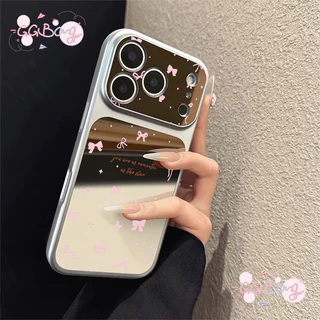 เคสกระจกพร้อมสร้อยคอ ลายโบว์ สไตล์หวานกันกระแทก โบว์ รองรับ IPhone 1113 17 16 15 14 12 Pro Max 16 15 Plus Air วัสดุ TPU