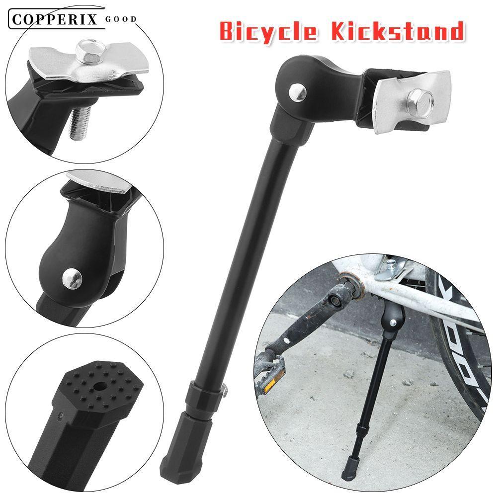 COPPERIX Kick Stand สีดําสีเงินด้านหลังจักรยานเสือภูเขาแบบปรับได้