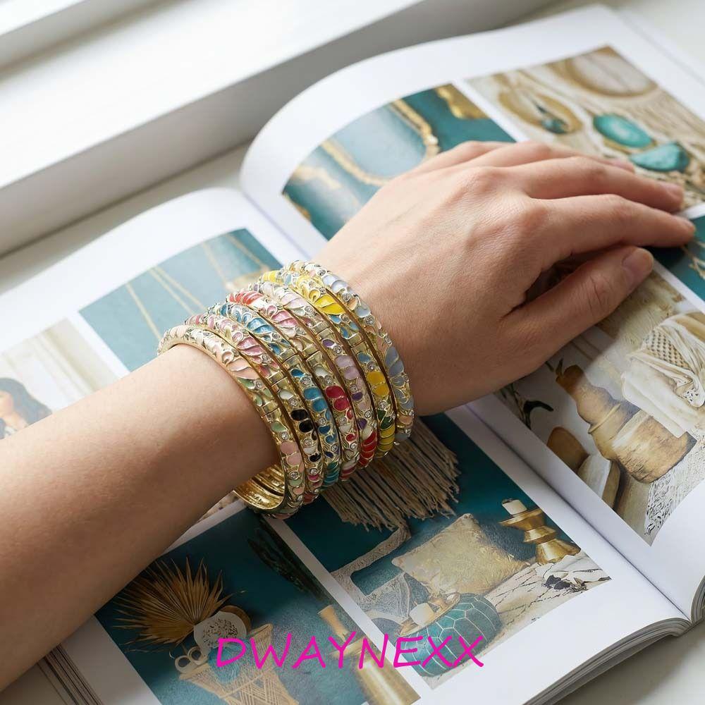 เวย์เน็กซ์ซ์ วินเทจ Cloisonne กําไลข้อมือ,ที่มีสีสันเคลือบดอกไม้กําไลข้อมือบนมือแบบดั้งเดิมคลาสสิกจีนผู้หญิงสร้อยข้อของขวัญเครื่อ