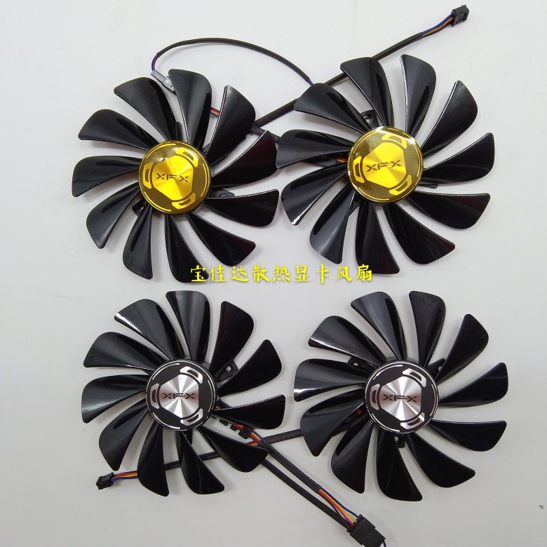 [หม้อน้ําขายร้อน] XFX/XFX RX 5700 XT Black Wolf Version พัดลมทางเลือกควบคุมอุณหภูมิอัจฉริยะพัดลมการ์