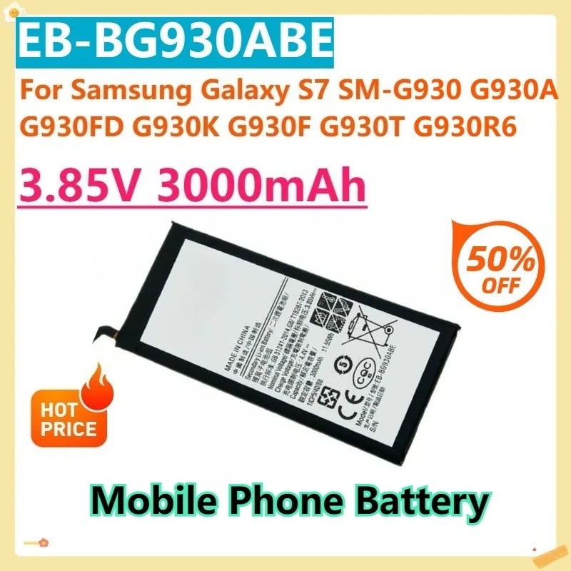SAMSUNG สําหรับSamsung Galaxy S7 SM-G930 G930A G930FD G930K G930F G930T G930R6 G930W8 3.85V 3000mAh 