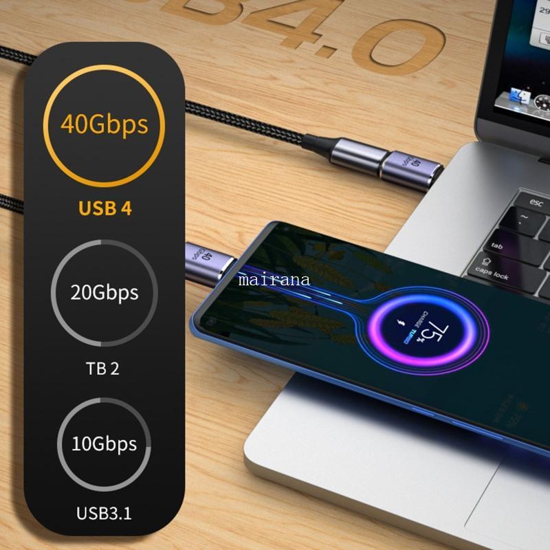 อะแดปเตอร์MT USB C Type C Connector Type-c อะแดปเตอร์แปลงข้อมูล 40Gbps