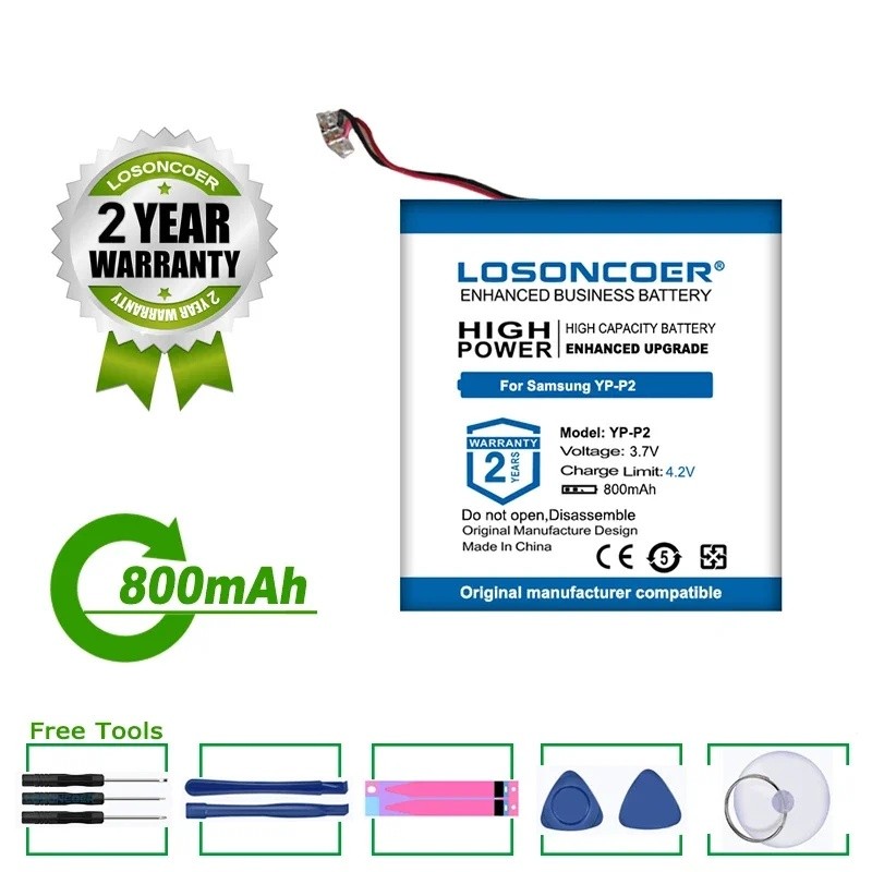 800mAh สําหรับ Samsung YP-P2 YP-P2H YP-Q1 YP-Q2 YP-U2 YP-U6 YP-K3 YP-Z5 YP-Q3 แบตเตอรี่ YP-Q3