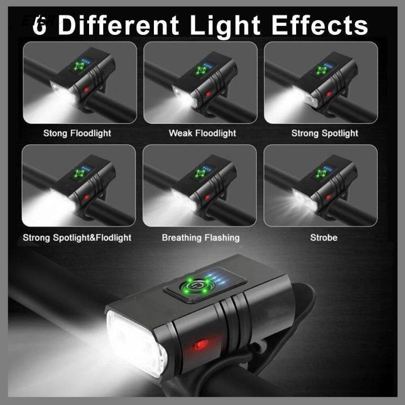 ETERNITY ไฟจักรยาน LED ด้านหน้าแบบพกพา USB ชาร์จไฟฉายกลางคืนกันน้ําขี่อุปกรณ์เสริมไฟท้าย