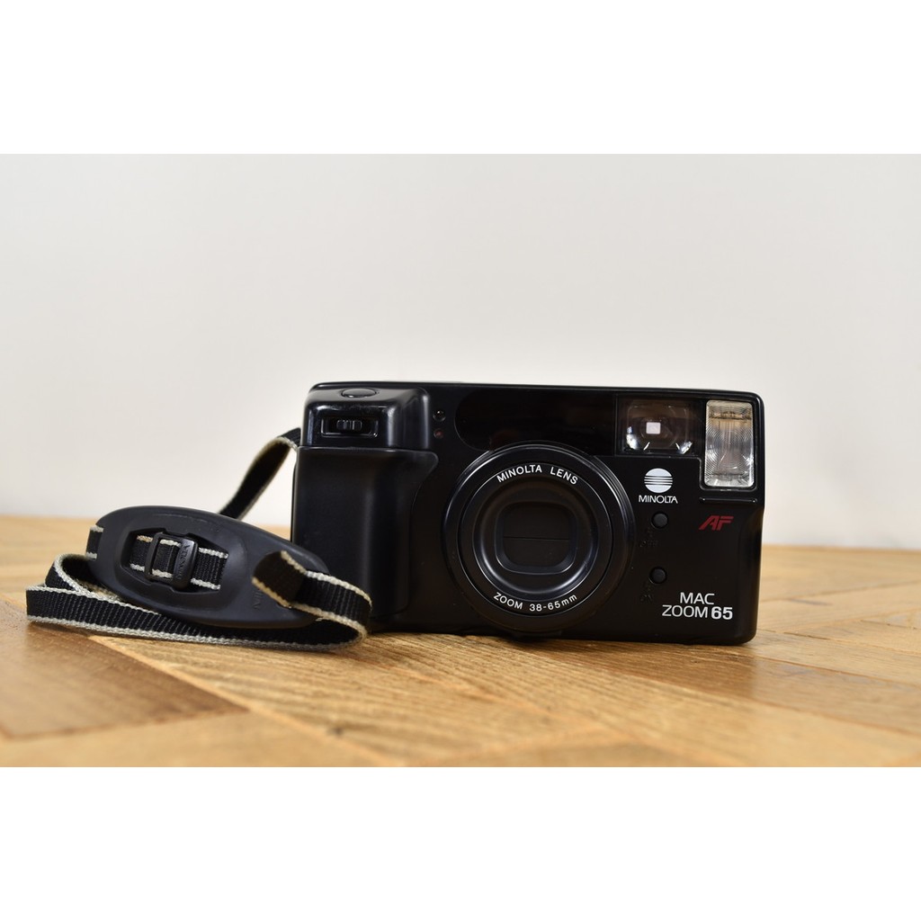 Minolta Mac Zoom 65 QD 35mm Film Point & Shoot Camera Black Tested