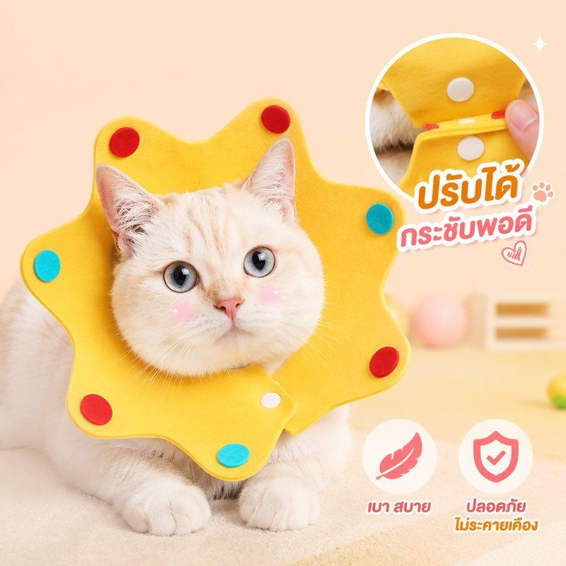 สัตว์เลี้ยงการกู้คืนปลอกคอป้องกันการเลียปรับน้ําหนักเบาป้องกันรอยขีดข่วนแมวสุนัขแผลดูแล