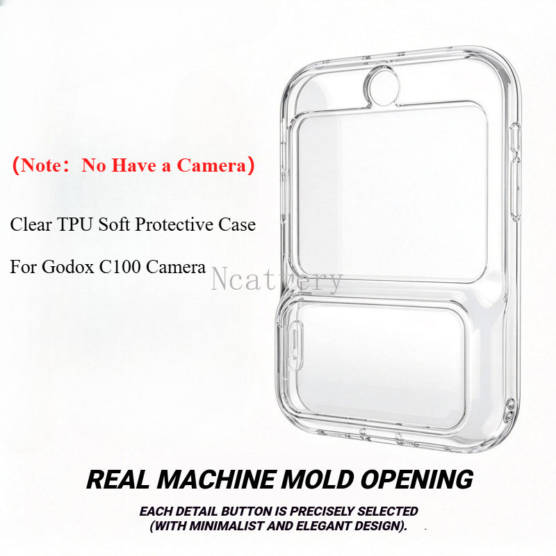 (หมายเหตุ: ไม่มีมีกล้อง) เคสใส TPU นุ่มสําหรับกล้อง Godox C100 กล้องมองภาพโปร่งใสมินิแบบพกพา CCD Retro สําหรับ Godox C100 Retro Light Meter