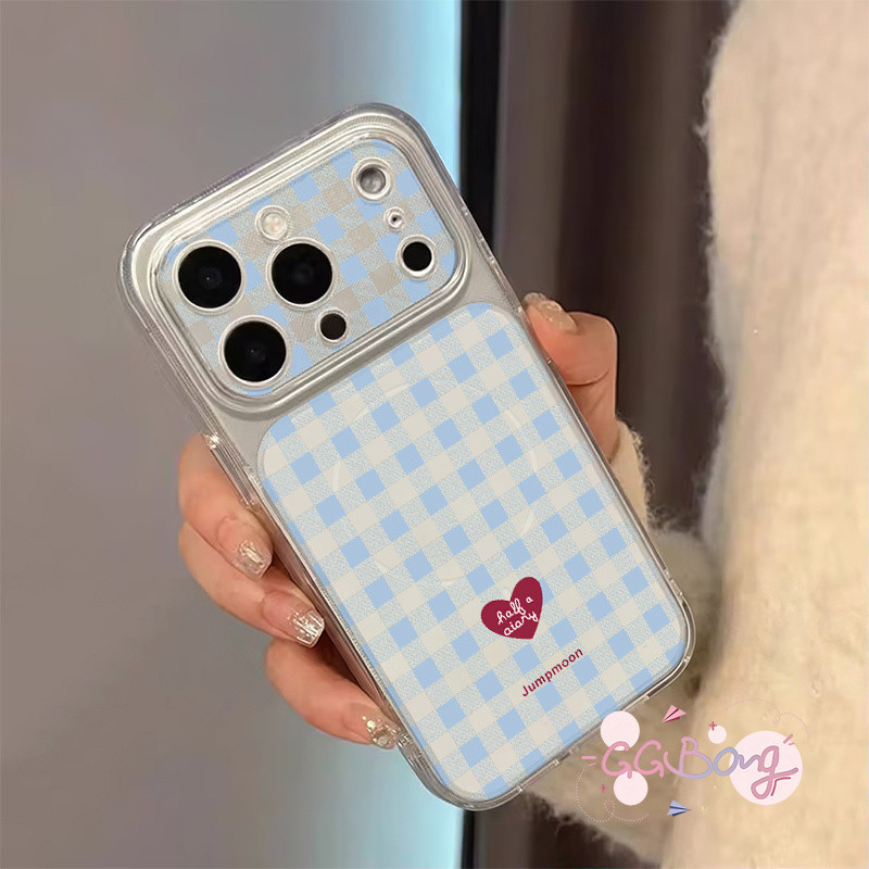 เคสคอนนิ่ง ลายสก๊อตหัวใจ สไตล์คลีน ป้องกันกระแทก เข้ากันได้กับIPhone 13 15 Air 16 17 11 12 14 Pro Max 15 16 14 Plus