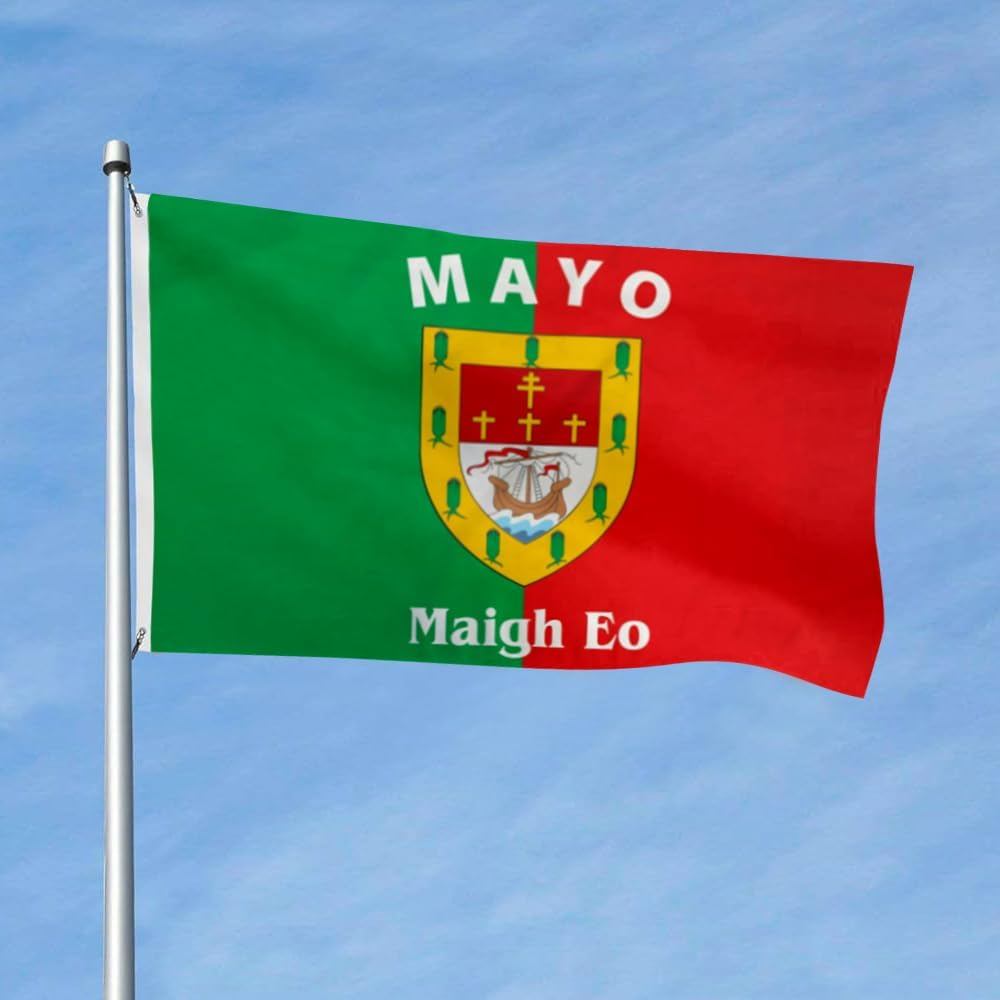 Mayo Ireland County Flag 3x5ft Vivid Color เย็บคู่พร้อมทองเหลือง 2 ชิ้น