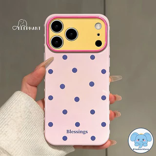 เคสไอโฟน11 17สำหรับ IPhone 17 Air 12 11 15 13 14 Pro Max 8 15 7 16 Plus X XR XS Maxเคสหัวใจฟองน้ำ ลายจุดสีคู่ สไตล์หวานๆ