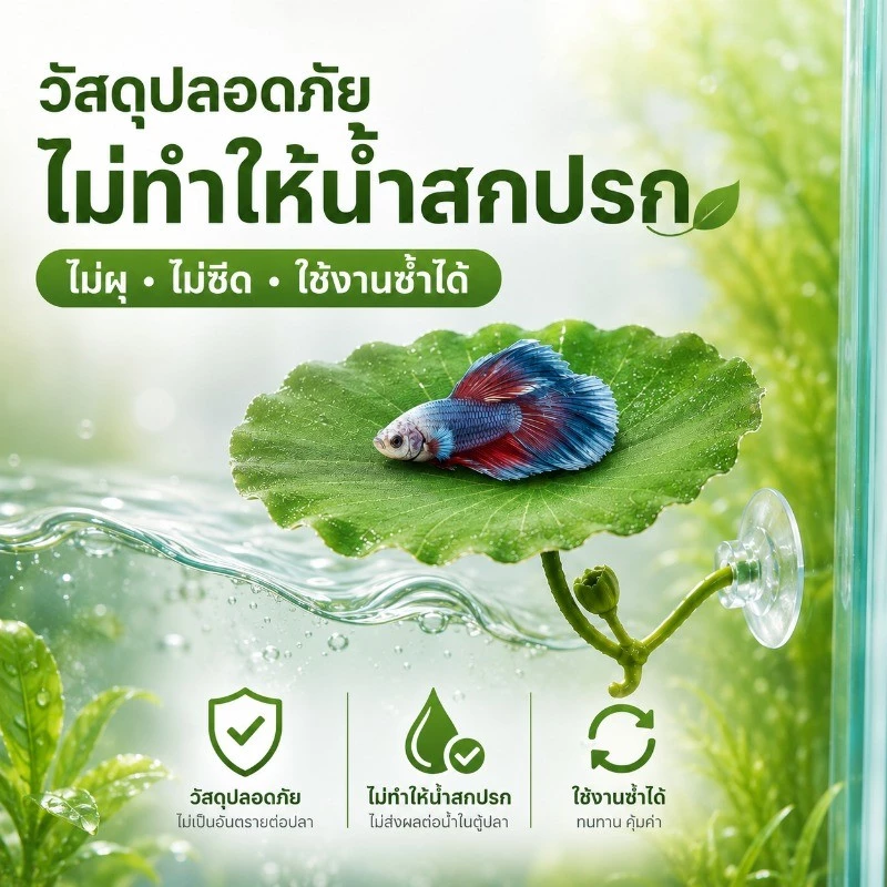 ตก แต่งตู้ปลา ใบบัวจำลอง ปล่อยให้ปลาได้พัก การวางไข่ หญ้าจำลอง ทำให้ตู้ปลาสวยขึ้น thumbnail 6