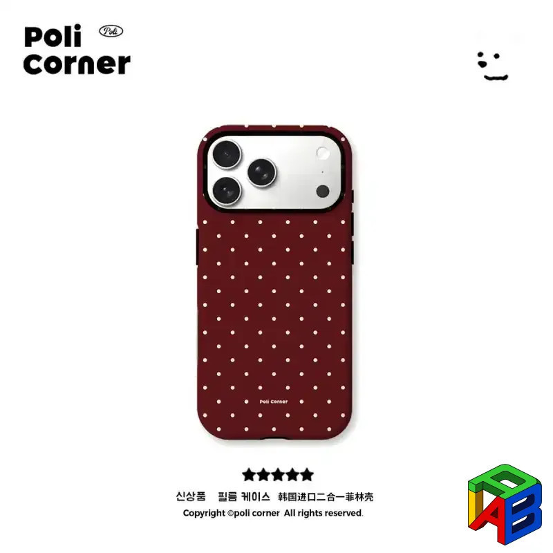 ใหม่ Polka Dot Iphone 17/18Promax 15/16Promax 15/14plus 17E ฟิล์ม 2-in-1 เคส 2 ชั้น 14/13Promax 12Pro/11promax 7/8Plus Xsmax เคสโทรศัพท์ป้องกันการตกที่เรียบง่ายและหรูหรา