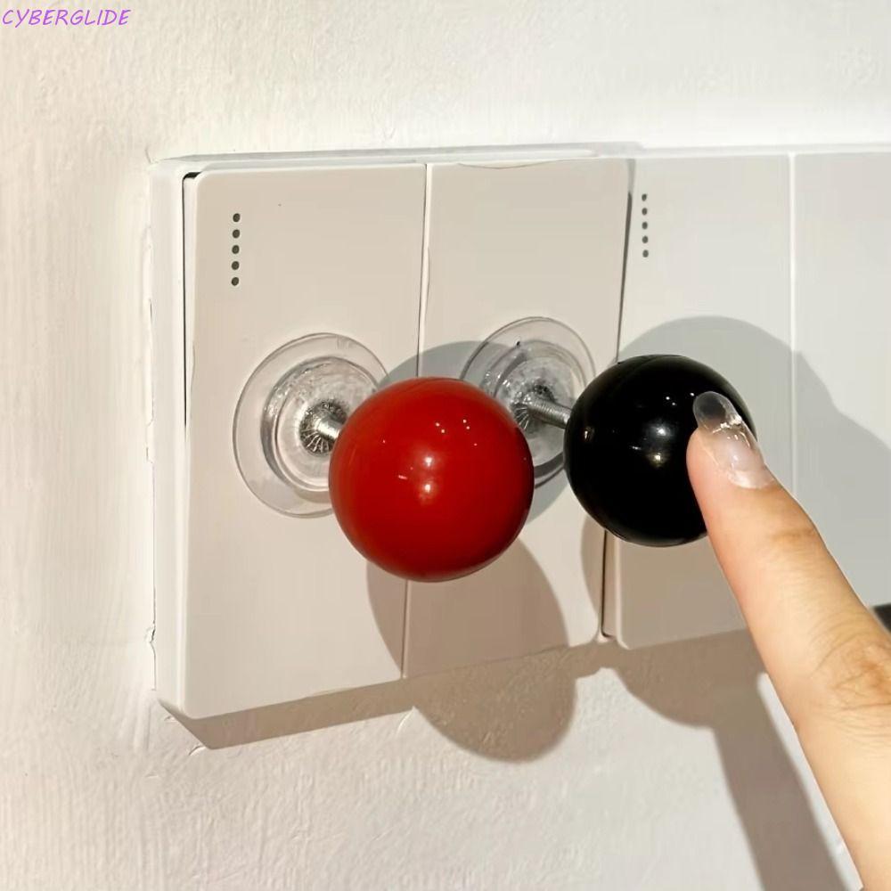 CYBERGLIDE Rocker Switch Sticker, Plastic Red Black Switch Cover, DIY Custom Red Ball Creative Black