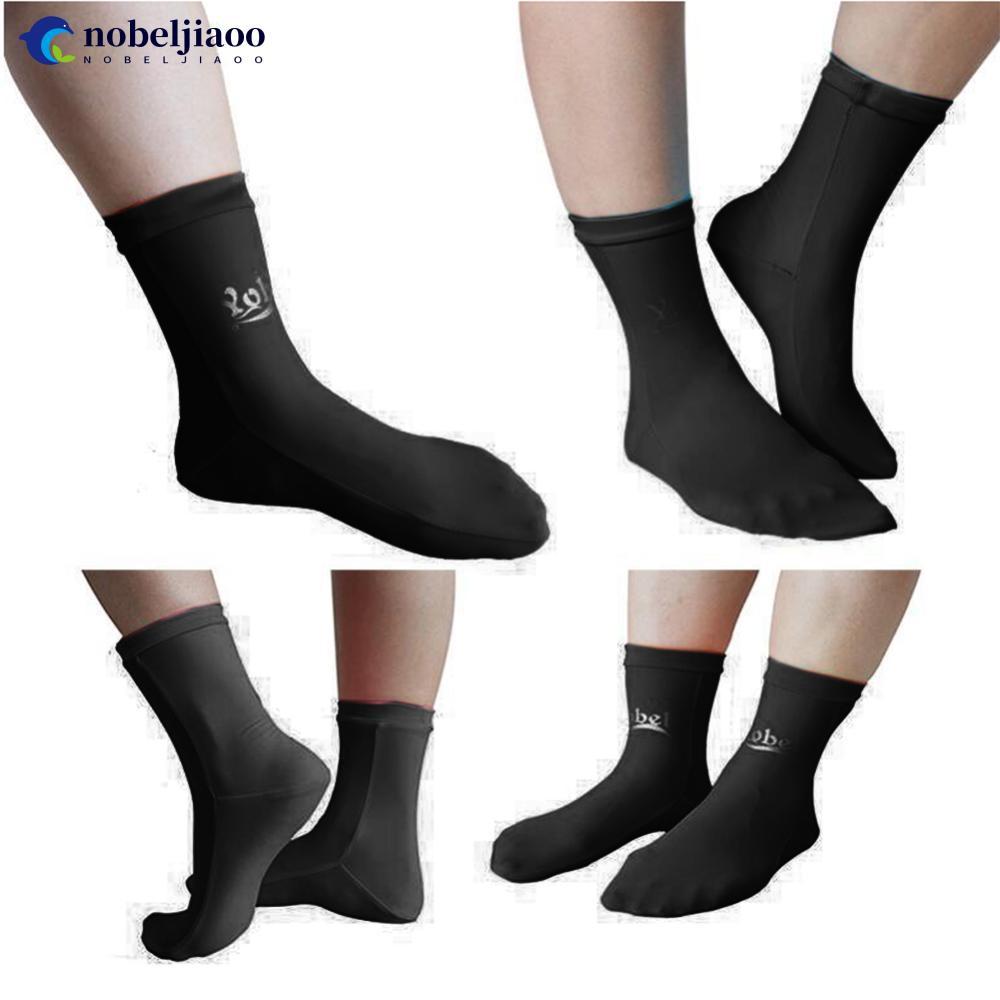 NOBELJIAOO กีฬาน้ําว่ายน้ํา Scuba Premium Lycra Fin Dive ถุงเท้าดําน้ํา Snombling ว่ายน้ํา Fin Boot 