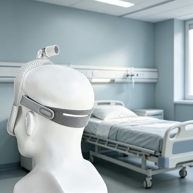 GOO อะไหล่สํารอง CPAP ฝาครอบใบหน้าสายคล้องคอสีเทาแยกสิ่งทอเปลี่ยนหัวเข็มขัดแม่เหล็กสําหรับ N30I P30I