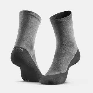 Decathlon Sock Hike 50 High Pack Of 2 Pairs ถุงเท้ายาวสำหรับเดินป่า รุ่น 50 แพ็ค 2 คู่ - Grey