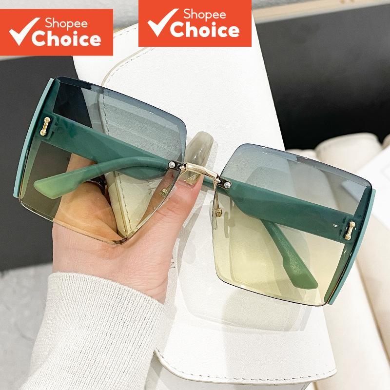 แว่นกันแดดแฟชั่นขนาดใหญ่ UV400 Frameless Unisex Summer Beach Shades