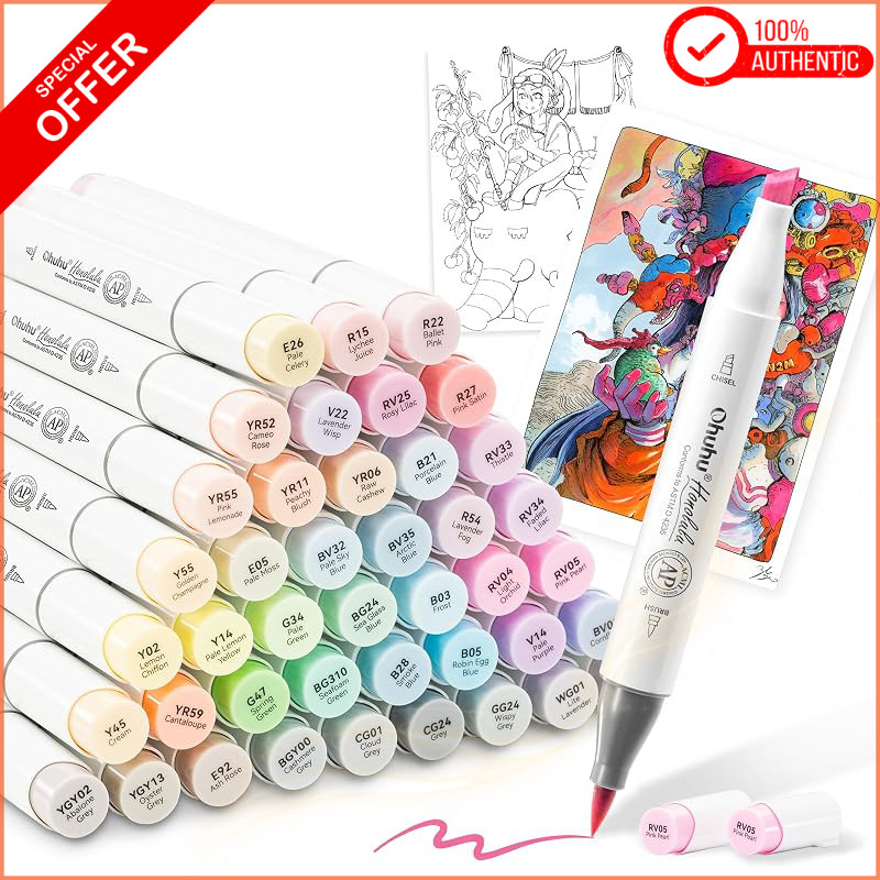 Ohuhu Honolulu Pastel Brush & Broad 48pc
Ohuhu Honolulu B Pastel Brush & Fine 49