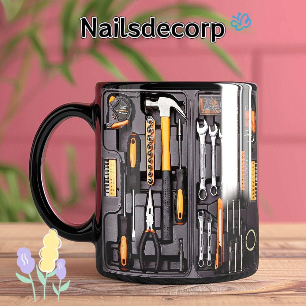 NAILS Mechanic Water Cup, 325ml,ตลกกล่องเครื่องมือออกแบบประแจรูปแบบ Strong Mechanic แก้ว Auto/Car Me
