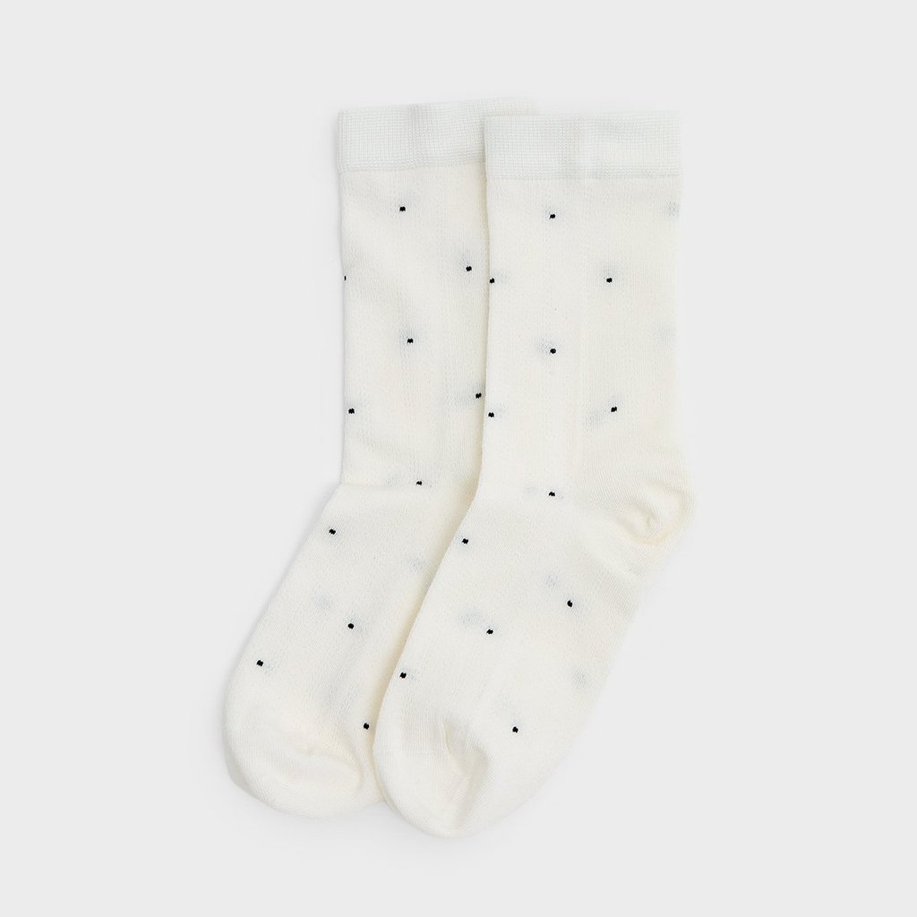 [Pomelo] ถุงเท้ายาวดีเทลลายจุด / Crew Socks with Dot Detail