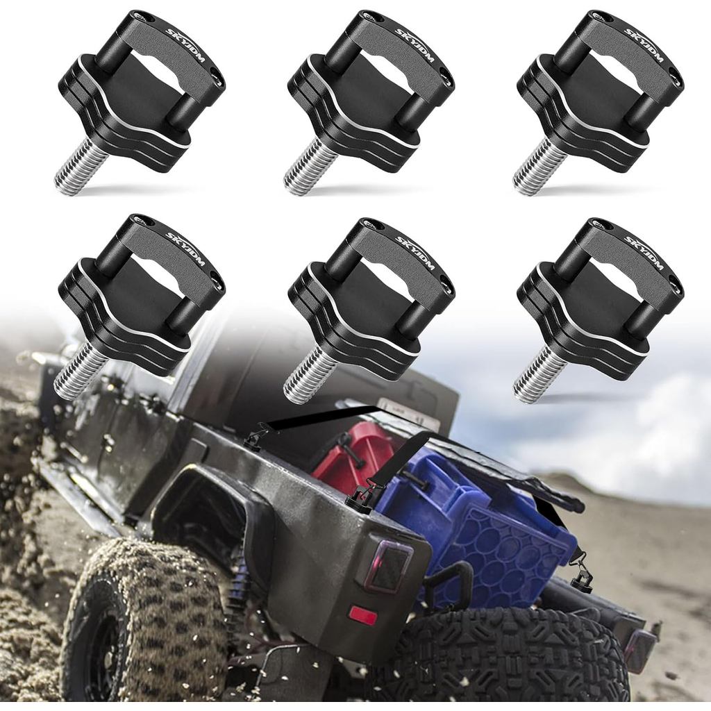 6-Pack Hard Top Quick Removal Fastener Thumb สกรูแบบบูรณาการ D แหวน,ใช้งานร่วมกับ Jeep Wrangler JK 2