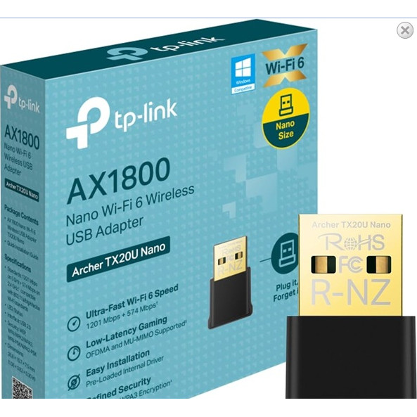 USB Wi-Fi 6 TPlink Archer TX20U Nano Dual Band AX1800