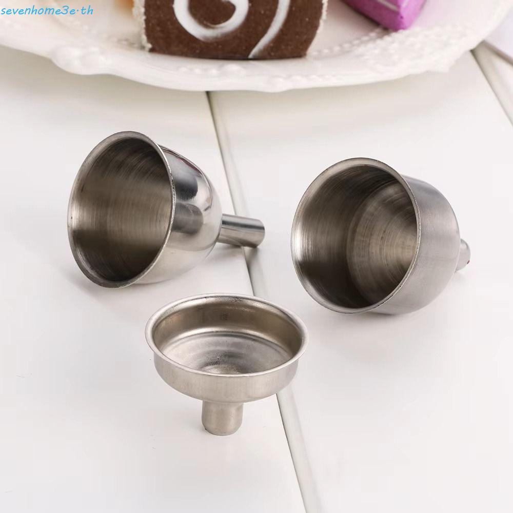 SEVENHOME3E กรวยสแตนเลส, กรวยบาร์รูปร่างทรงกรวย S/M/L, ทนทาน Anti-Drip ปากขนาดเล็กแบบพกพา Mini Kitchen Liquid Dump เครื่องมือบรรจุขวด