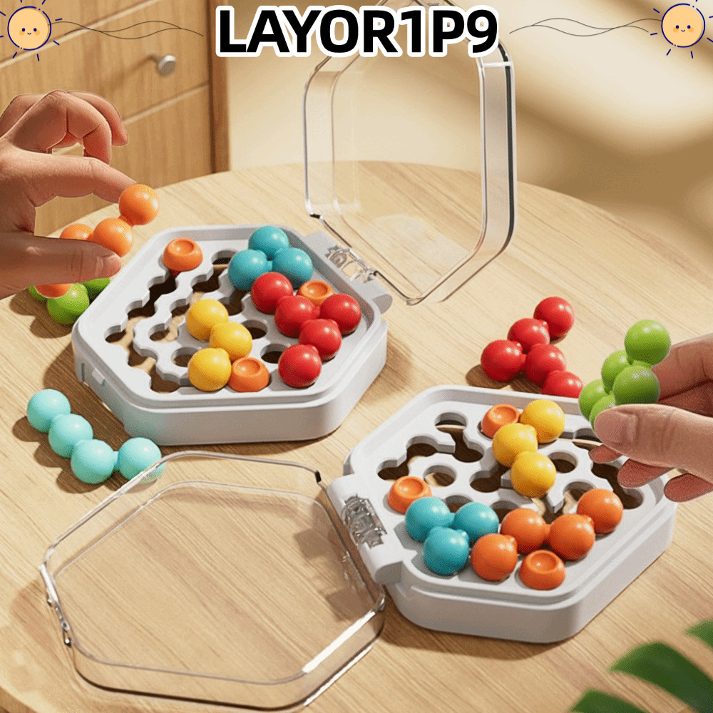 LAYOR1P9 Magic Bead Puzzle, Thinking Training Puzzle การแก้ปัญหาของเล่น, กระเป๋าเชิงตรรกะ Level Brea