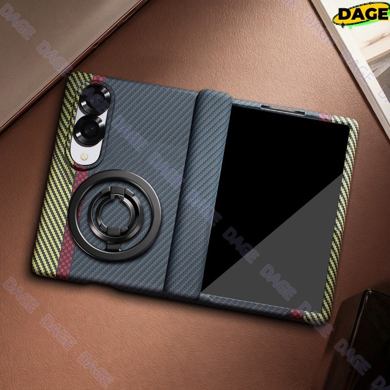 เคสแม่เหล็กสําหรับ Samsung Galaxy Z Fold 8 เนื้อคาร์บอนไฟเบอร์ 360° ขาตั้งแหวนที่ถอดออกได้ฝาครอบกันชนกันกระแทกเต็มรูปแบบ ZFold7 ZFold8Ultra ZFold6 ZFold5 ZFold4 ZFold8