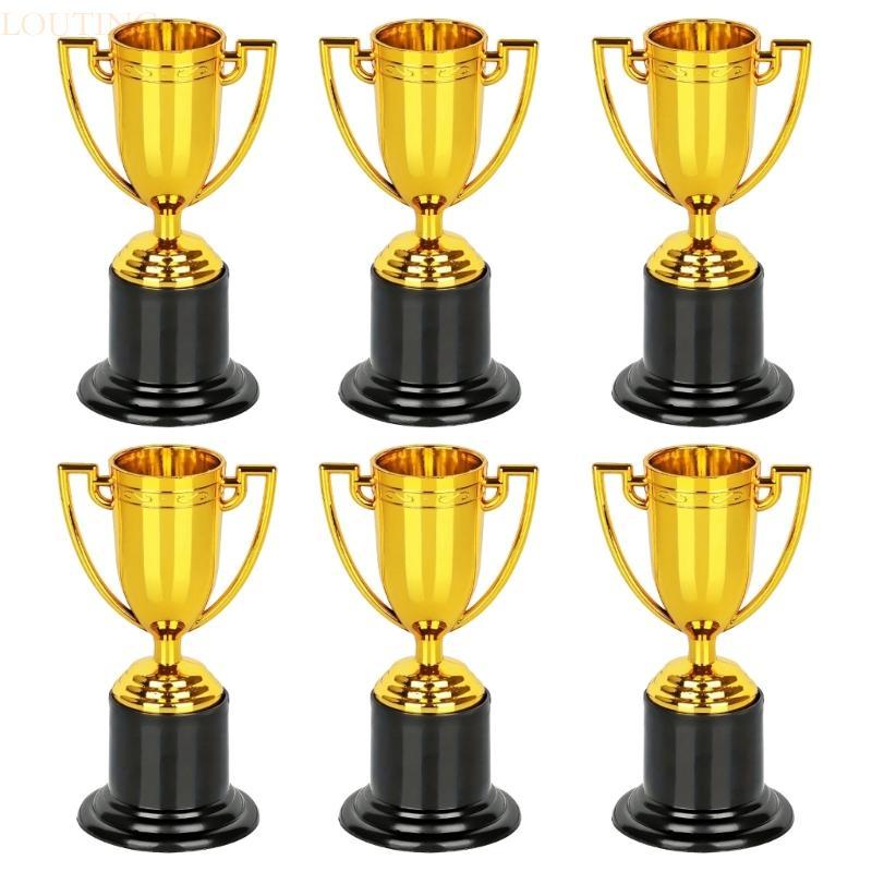 LOUTING 6 ชิ้น Golden Competition Champions Award Trophies Sports Award Props Enduring