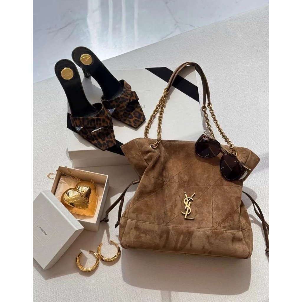 Ladies SHOPPIN Suede Leather Shopping Bag Tote l Bag Suede Lucky Bag