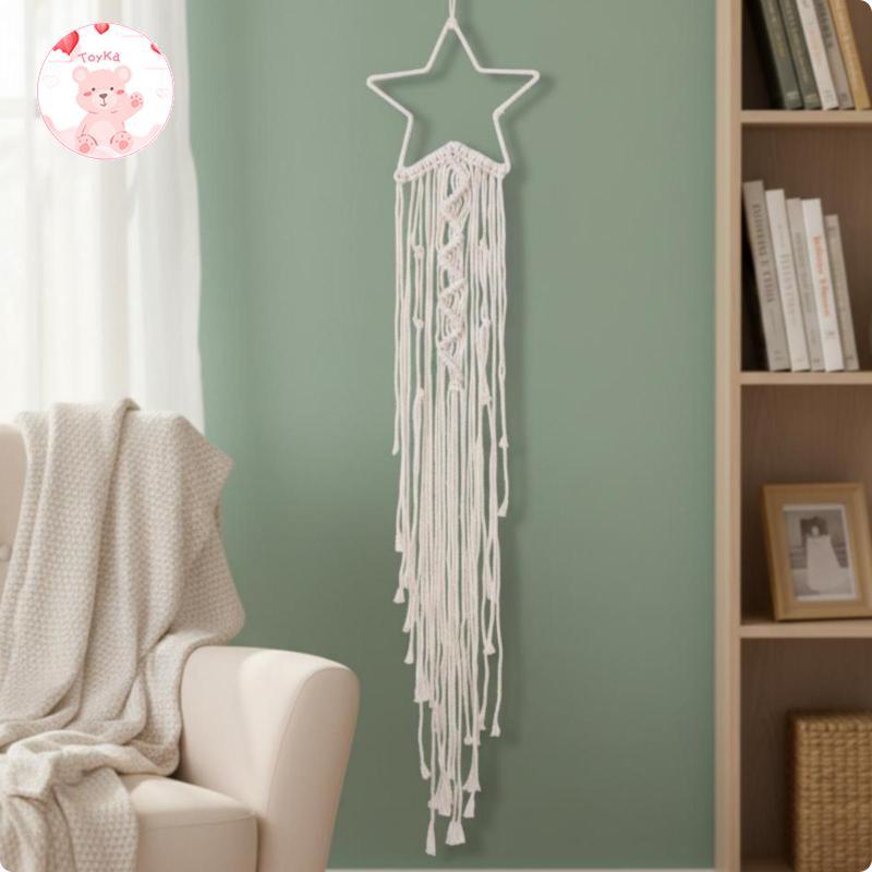 [Whbadguy] Moon Tassel Wall Decor Handmade Rope Wall Tapestry Boho Style Sj1004bcd Led
