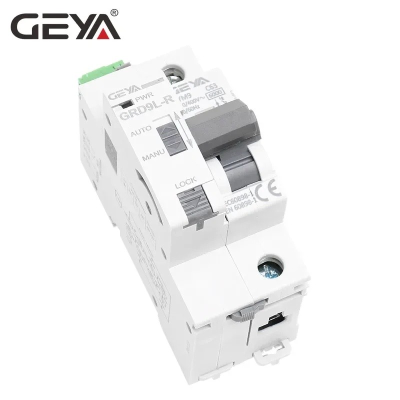 C3QP GEYA Din Rail ปิดอัตโนมัติพร้อมเบรกเกอร์ขนาดเล็กเฟสเดียว GRD9L-R GYM9 1P MCB 6KA