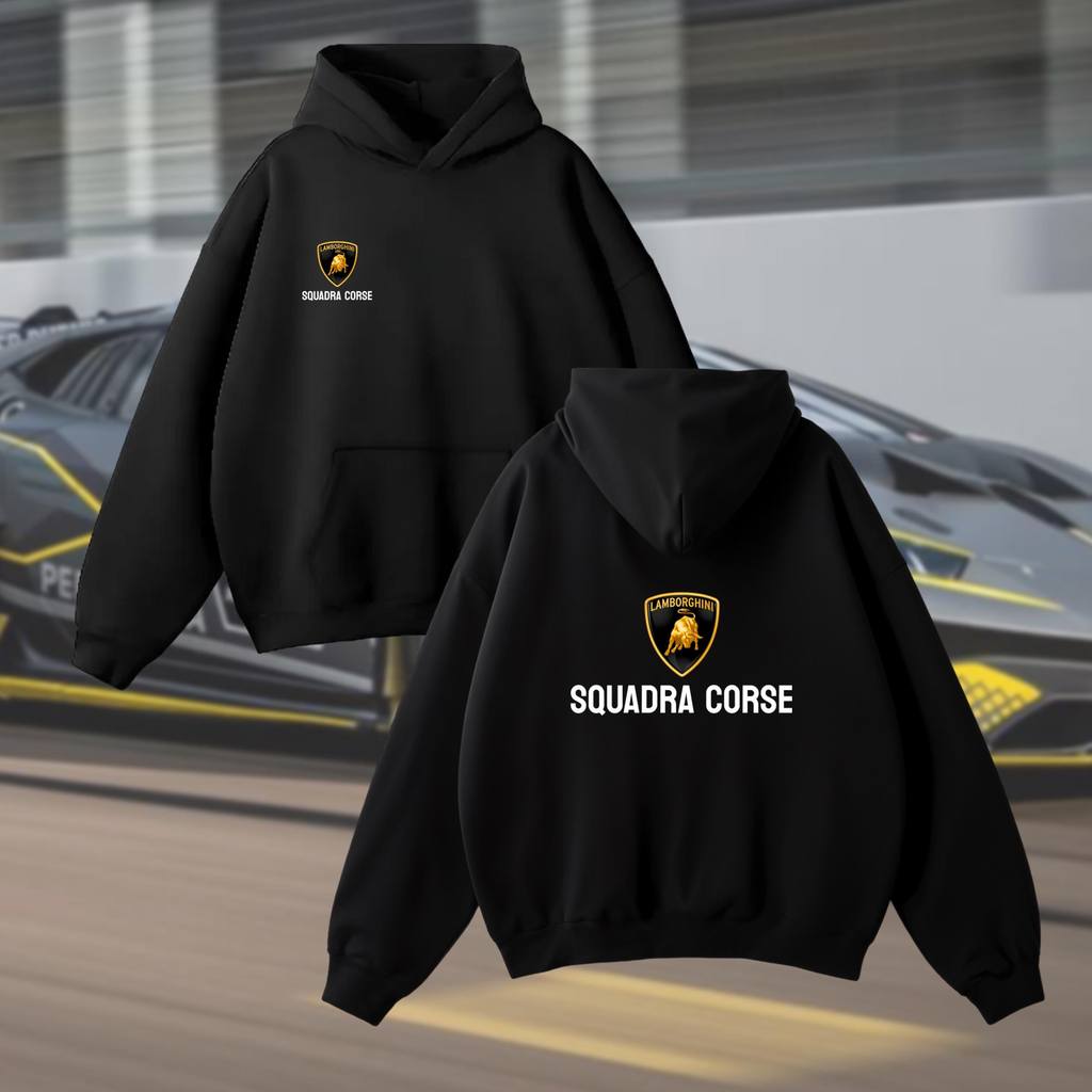 เสื้อมีฮู้ด Lamborghini Squadra Corse: เครื่องแต่งกาย Cotton Racing