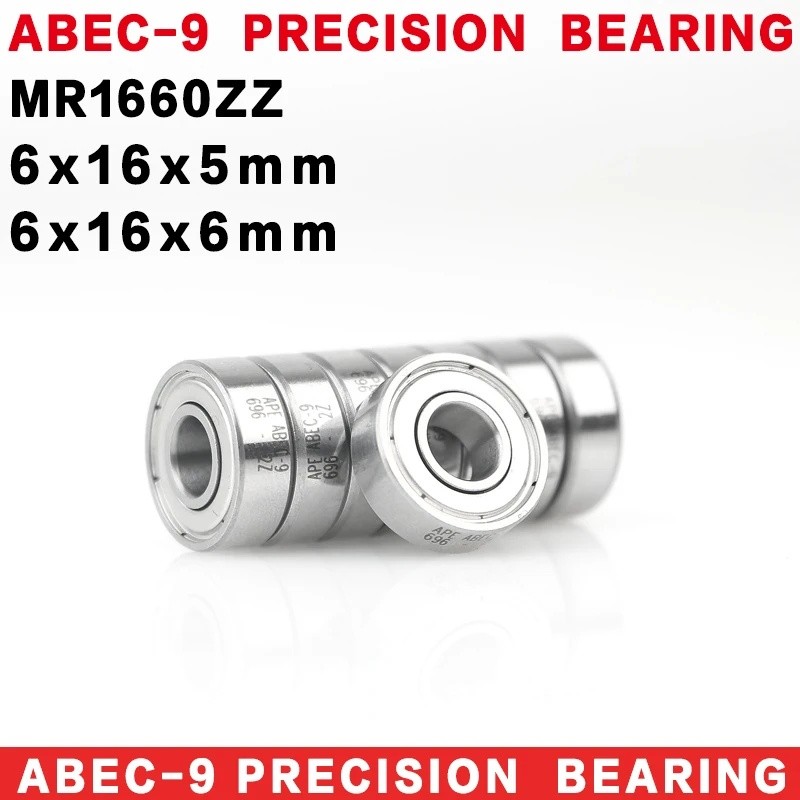 10-50PCS เยอรมนี ABEC-9 แบริ่ง R-1660 R1660ZZ MR1660 6x16x5 6x16x6 มม. MR1660ZZ Z ZZ RS - 2Z Miniatu