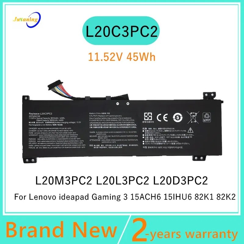 L20C3PC2 L20M3PC2 L20D3PC2 แบตเตอรี่แล็ปท็อปสําหรับ Lenovo Ideapad Gaming 3 15ACH6 15IHU6 82K1 82K2 