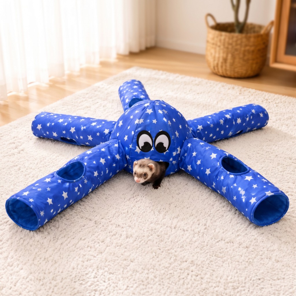 Ferret Tunnel Bed Cozy Tentacle Tunnel Bed Tunnel Bed Small Animal Hideout การ์ตูน Warm สําหรับ Ferr