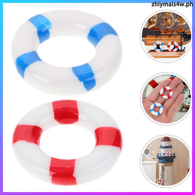 Life Buoy ตกแต่งภูมิทัศน์ว่ายน้ําหัตถกรรม Beach Nautical รูปปั้น zhiymais4w